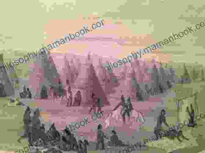 A Large Comanche Camp With Tipis, Horses, And People Going About Their Daily Activities. Three Years Among The Comanches