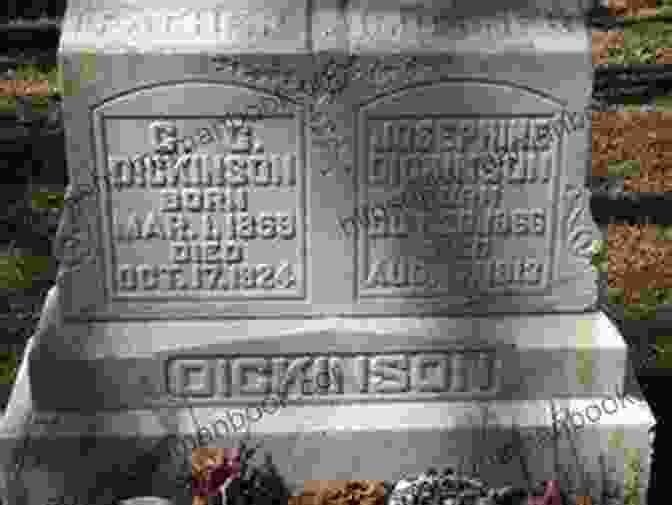 A Photograph Of A Memorial Dedicated To Josephine Dickinson In Harmony, With Her Name Inscribed On A Granite Plaque Silence Fell Josephine Dickinson