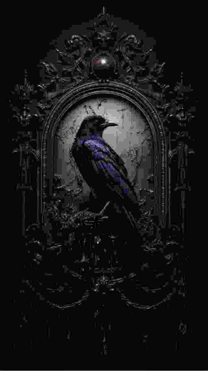 A Raven Perched On A Skull, Surrounded By Swirling Mists And A Haunting Landscape, Symbolizing The Pervasive Motifs In Poe's Works. Edgar Allan Poe S Complete Poetical Works (Illustrated)