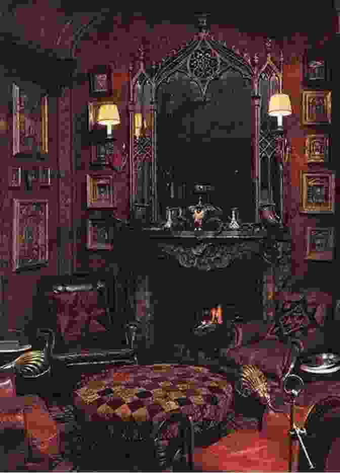 Gothic Room With Furniture, Home Decor, And Stained Glass Windows John Harding 2 Gothic Collection