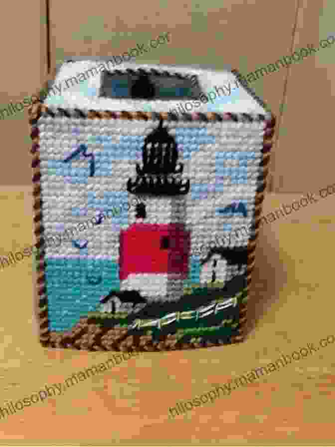 Image Of A Lighthouse Boutique Tissue Box Cover Made Of Plastic Canvas Lighthouse Boutique Tissue Box: Plastic Canvas Pattern
