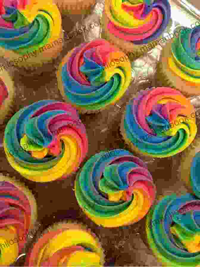 Tie Dye Cupcakes With Swirls Of Different Colored Frosting 101 Quick Easy Cupcake And Muffin Recipes
